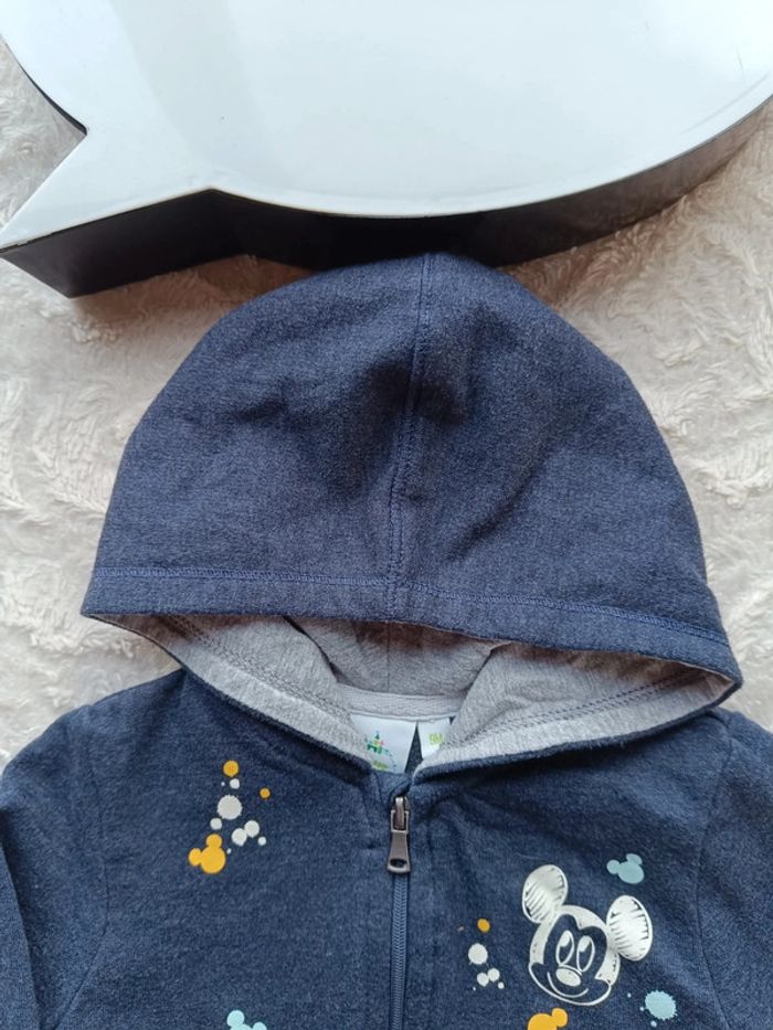 Gilet zippé avec capuche veste Garçon 9 mois Mickey Disney Baby - photo numéro 5