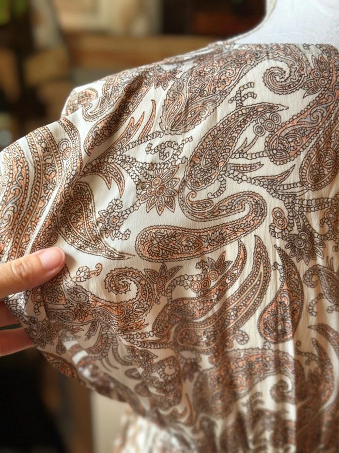 Belle robe longue motifs paisley fleuris taille U - Laraethnics - photo numéro 9