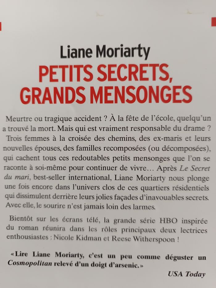 Roman de Liane Moriarty - photo numéro 3