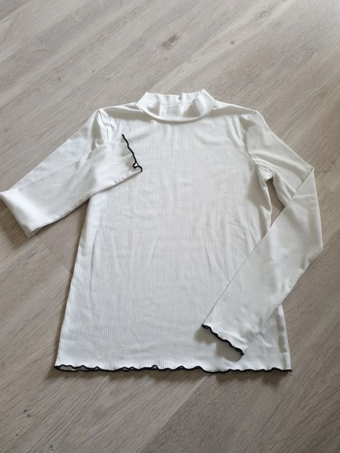 T-shirt fille 12 ans manches longues col cheminée - photo numéro 2