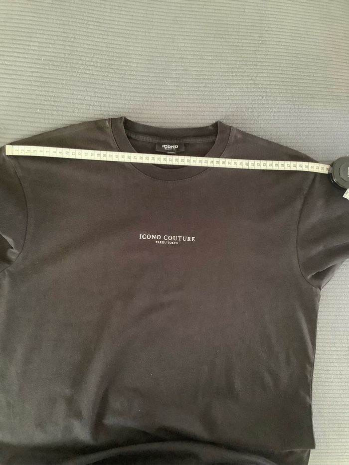 T-shirt noir avec inscription Icono Couture Paris/Tokyo Taille M - photo numéro 8