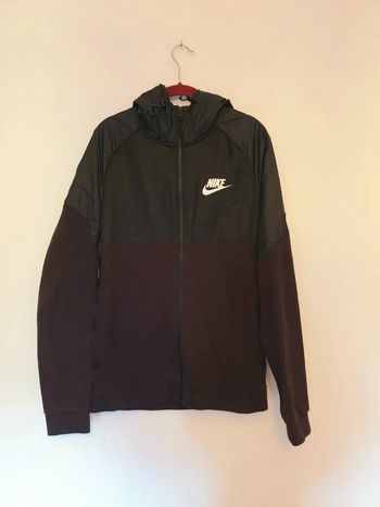 Sweat zippé à capuche noir et bordeaux Nike S