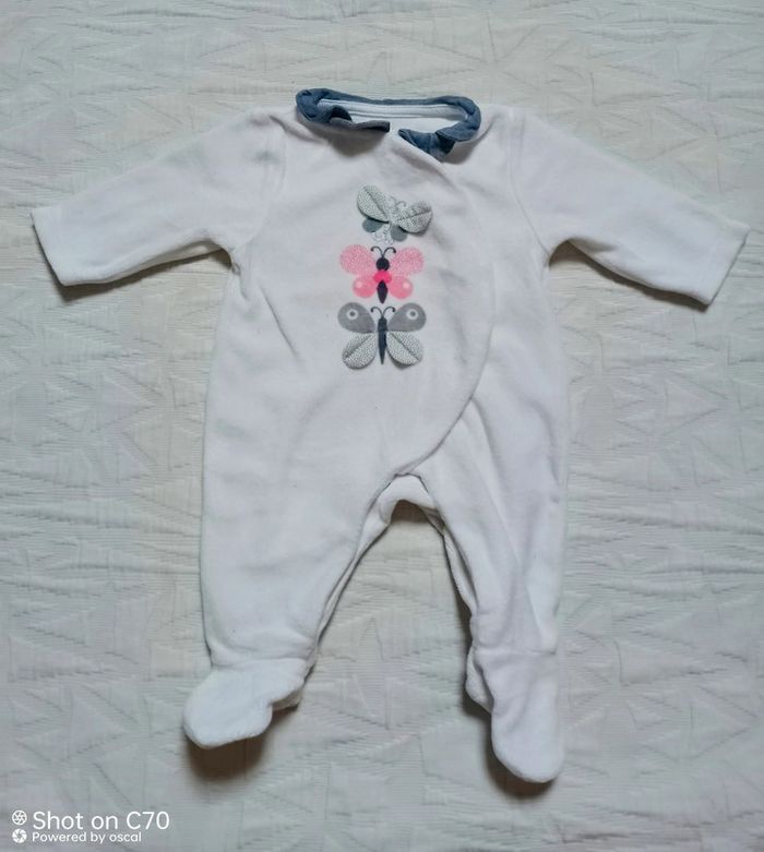 Obaibi pyjama velours papillon 0 mois
