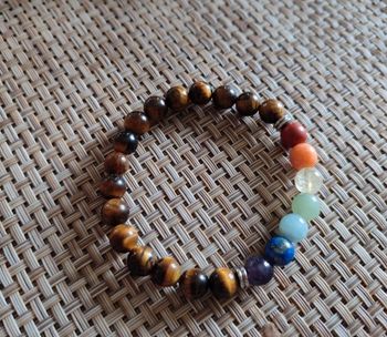 Bracelet 7 chakra oeil de tigre