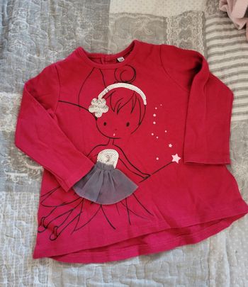 Tee shirt rose fée 12 mois