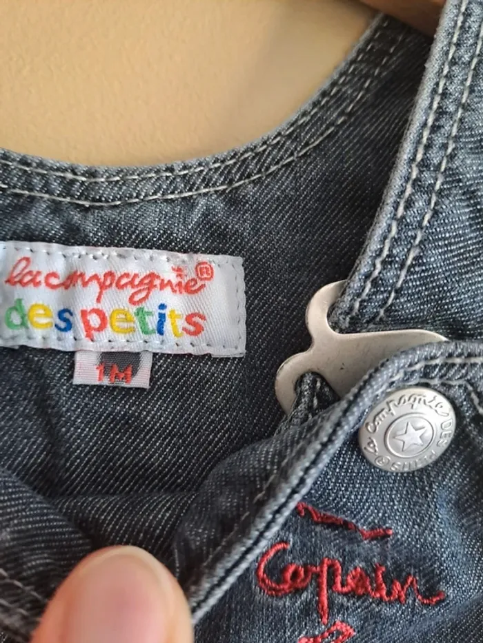 Salopette jean bébé garçon 1 mois la compagnie des petits comme neuve - photo numéro 6