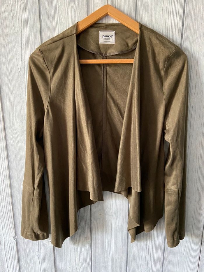 đ€ Veste en suĂ©dine kaki Pimkie Taille M đ€ - photo numĂ©ro 2