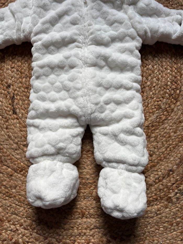🌺Combinaison hivernal/ Combipilote blanche avec oreilles d’ours Taille 1mois/52-55cm🌺 - photo numéro 2