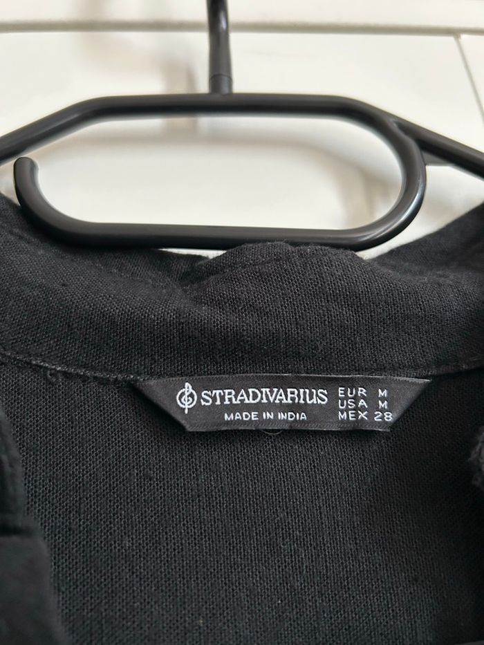 Chemise noire unie en Lin Stradivarius Taille M - photo numéro 4