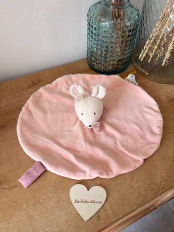 Doudou rond souris rose 