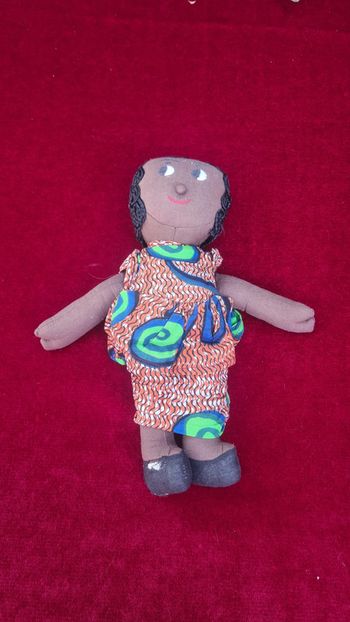 Véritable poupée de chiffon noir métis vintage