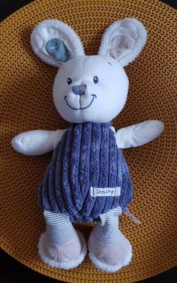 Doudou/peluche lapin simba côtelé/velours