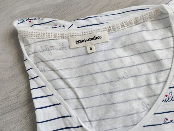 Lot de 2 tee shirt marinière Etam et Grain de malice Taille S - photo numéro 2