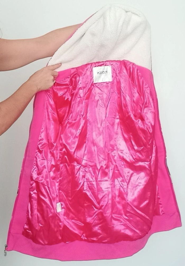Sweat à capuche long rose taille 36 ou ado - photo numéro 11