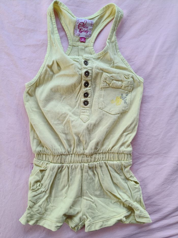 Combi short débardeur été fille Miss Girly vert clair 98 cm - photo numéro 1