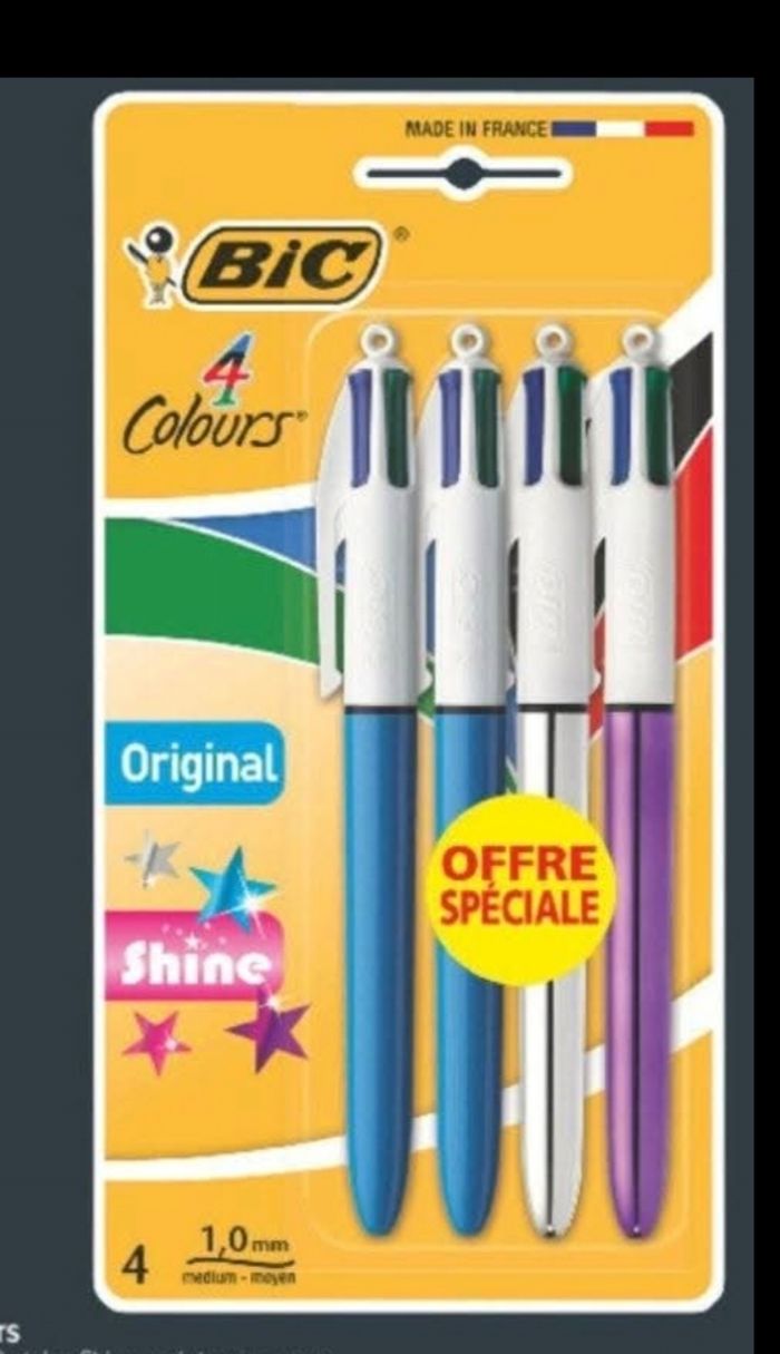 4 crayons Bic 4 couleurs neuf