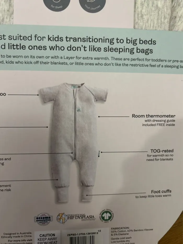 (New) onesie sleep bag 1.0 tog 6-12m - photo numéro 4