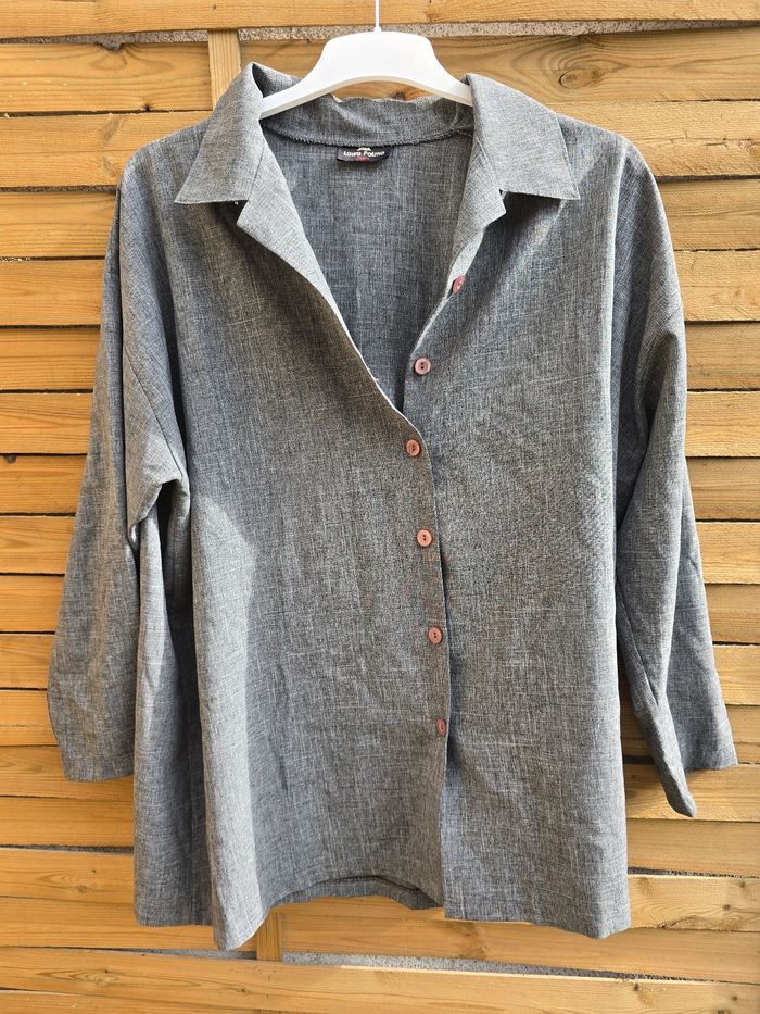 Chemise tunique grande taille oversize 🍒vintage 80 fabriqué en France🍒taille 50/52