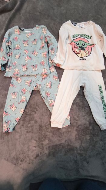 Lot 2 ensembles pyjama Star Wars Grogu – 18/24 mois