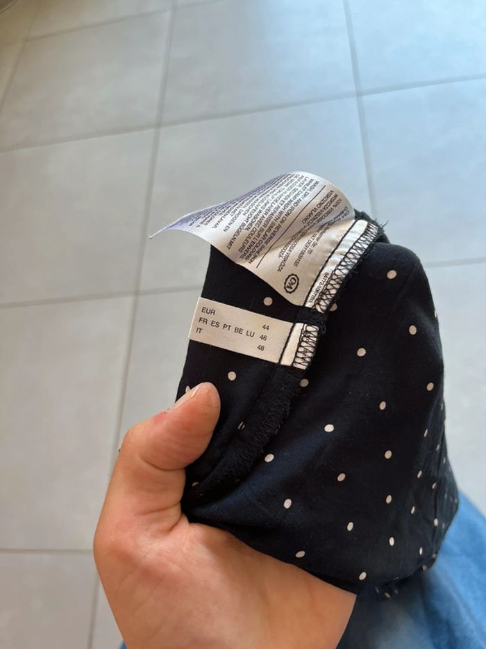 Blouse/chemisier noir à pois blanc 44 - photo numéro 3