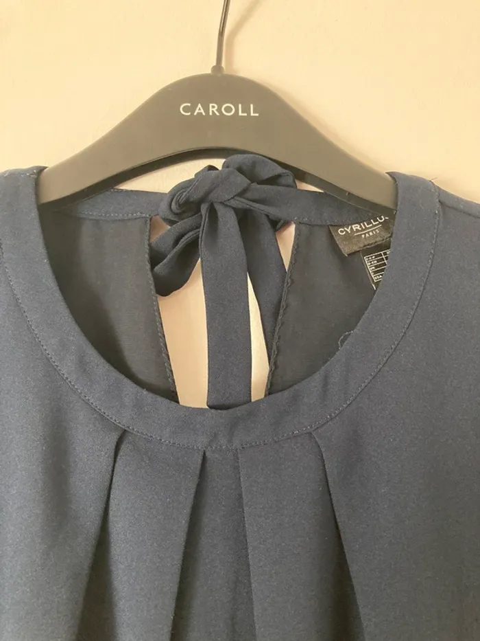 Robe droite bleu marine Cyrillus noeud dans le dos - photo numéro 2
