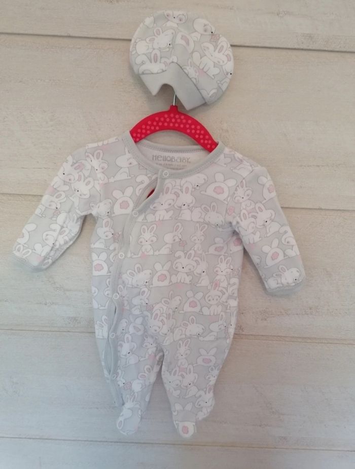 Grenouillère lapin en coton