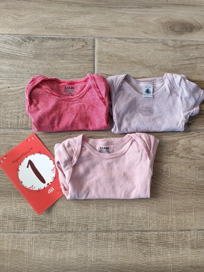 Lot de 3 bodies rayés