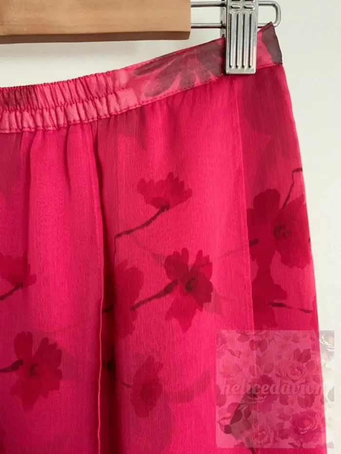 Jupe longue Un jour ailleurs taille 36 rose rouge foncé fushia - photo numéro 3