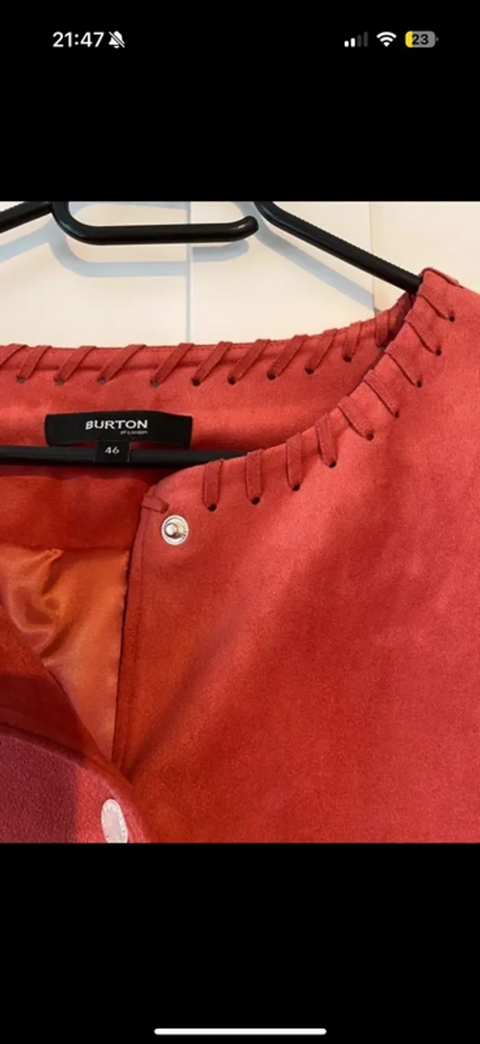 Veste suédine vieux rose - photo numéro 5