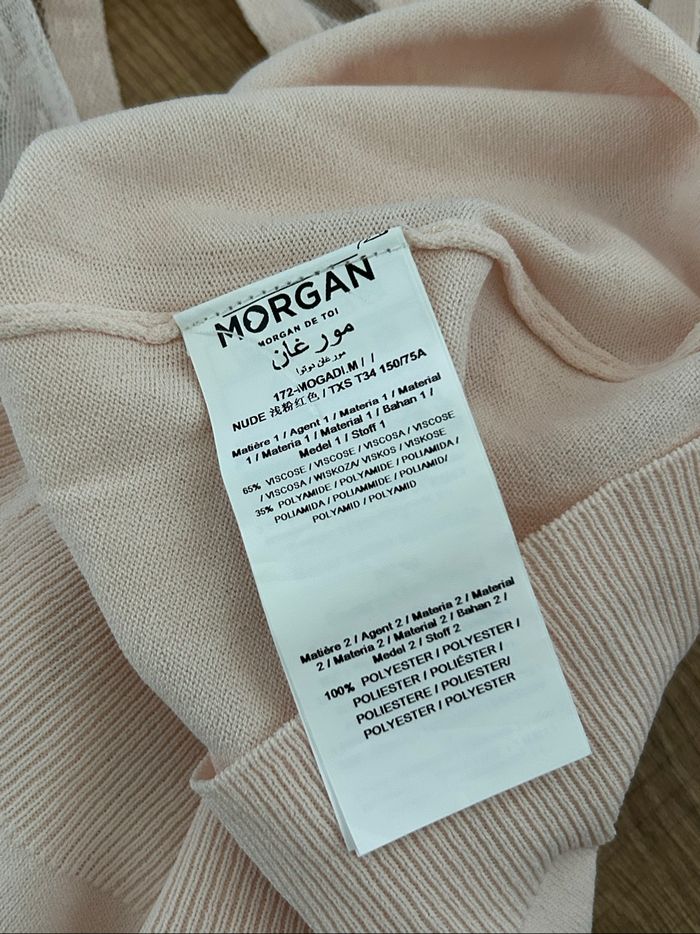 Pull rose clair neuf avec plumetis Morgan taille XS (valeur 40€) - photo numéro 10