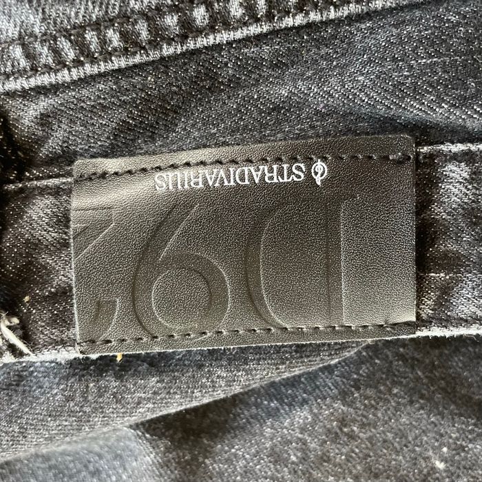 Jean droit noir Stradivarius taille 42 coupe large D92 denim brut délavé V063 - photo numéro 10