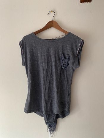 Tee-shirt femme gris Taille unique
