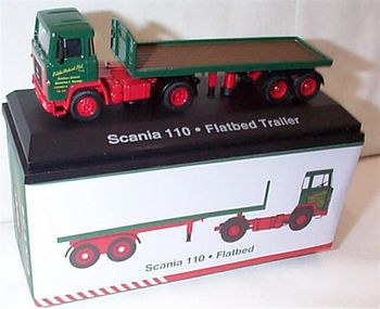 ATLAS 4649109 CAMION Scania 110 super Flatbed trailer Stobart 1/76