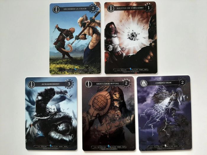 Lot 5 cartes jeu Malkyrs Arenas of Eternity