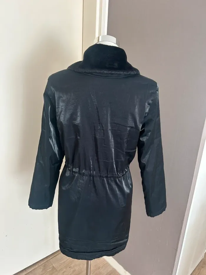 123 manteau parka veste noire, irisée, taille 1/36/38 - photo numéro 4