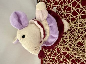 Doudou Boule BabyNat Souris. beige violette Bordeaux