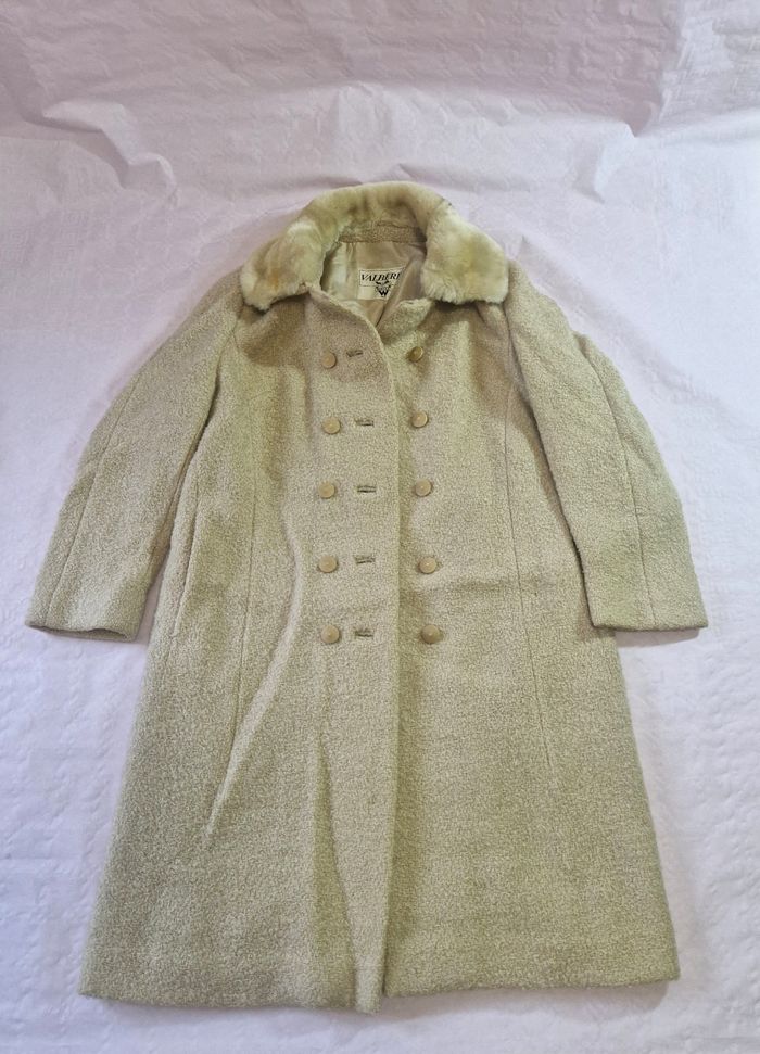 Manteau long  , hiver  , femme , teddy  , Valbère  , vintage  , taille M