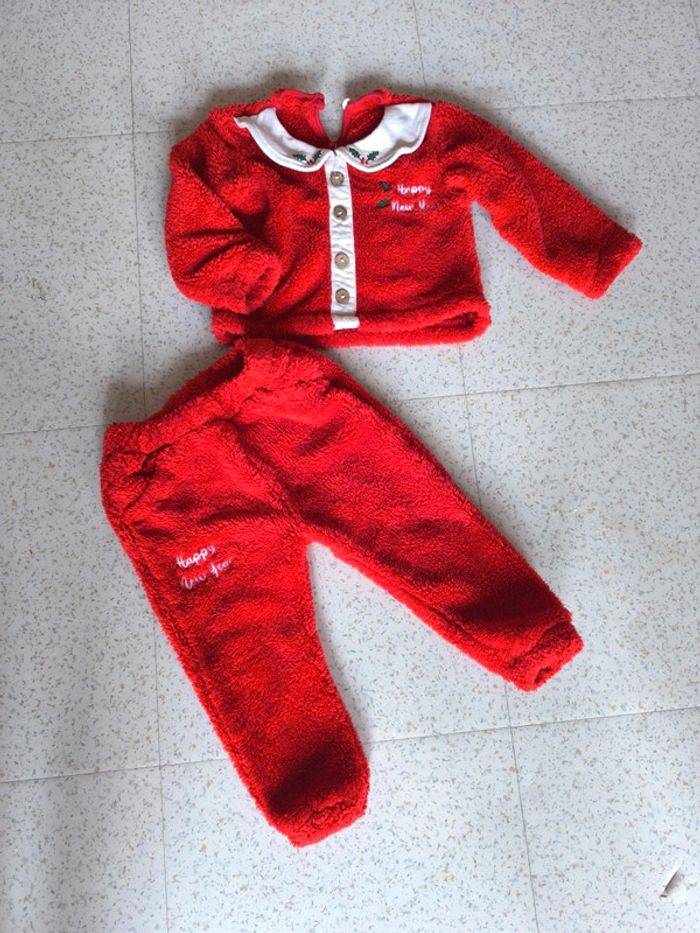 Pyjama bébé fille velours 2 ans
