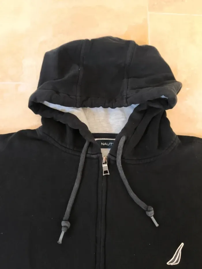 Sweat capuche zippé homme Nautica noir XL excellent état - photo numéro 5