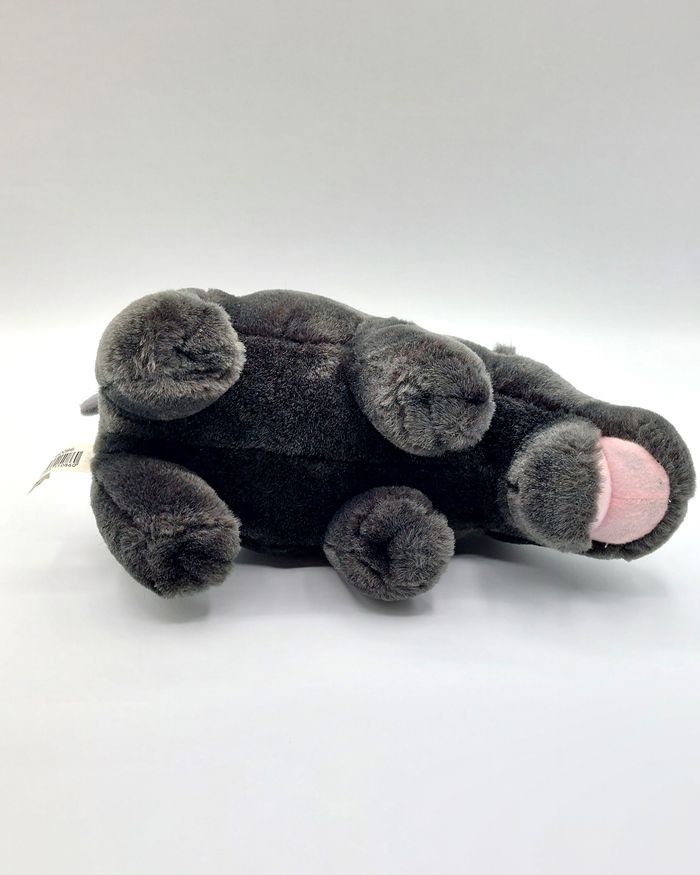 Peluche doudou hippopotame gris anthracite PIA Holland noir bouche rose 27 cm - photo numéro 5