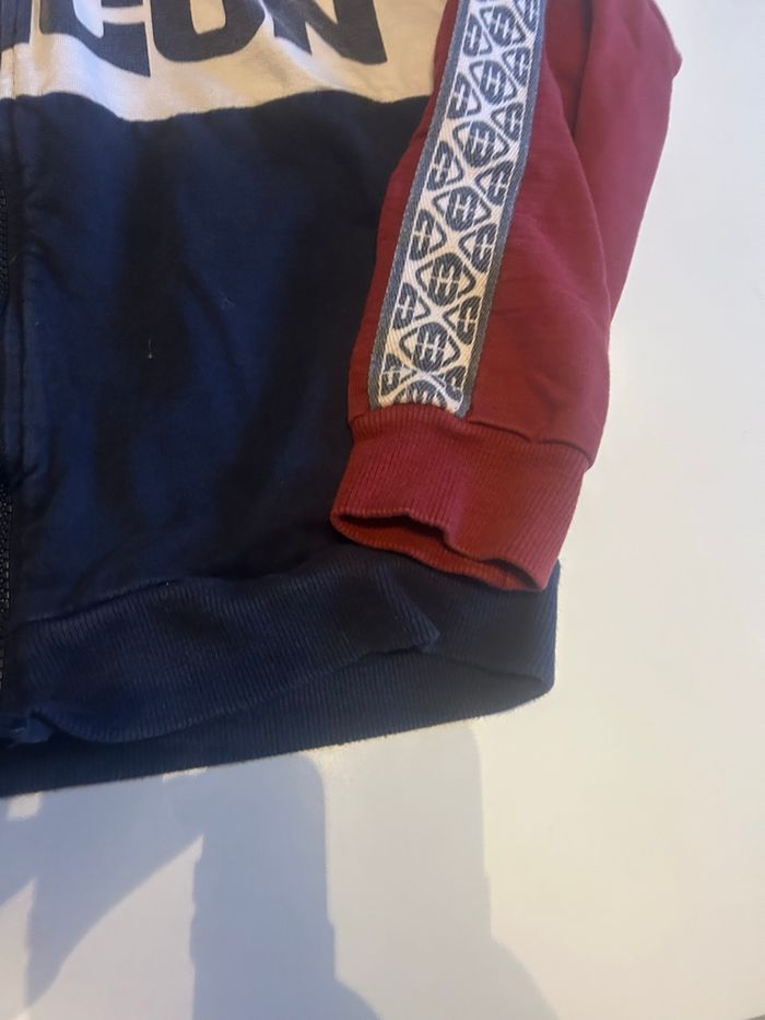 Sweat zippé à capuche BON ÉTAT pour garçon taille 10 ans couleur bordeaux - photo numéro 4
