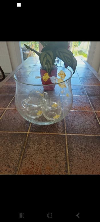 Service à cocktails bol de 20 cm de haut et 4 tasses