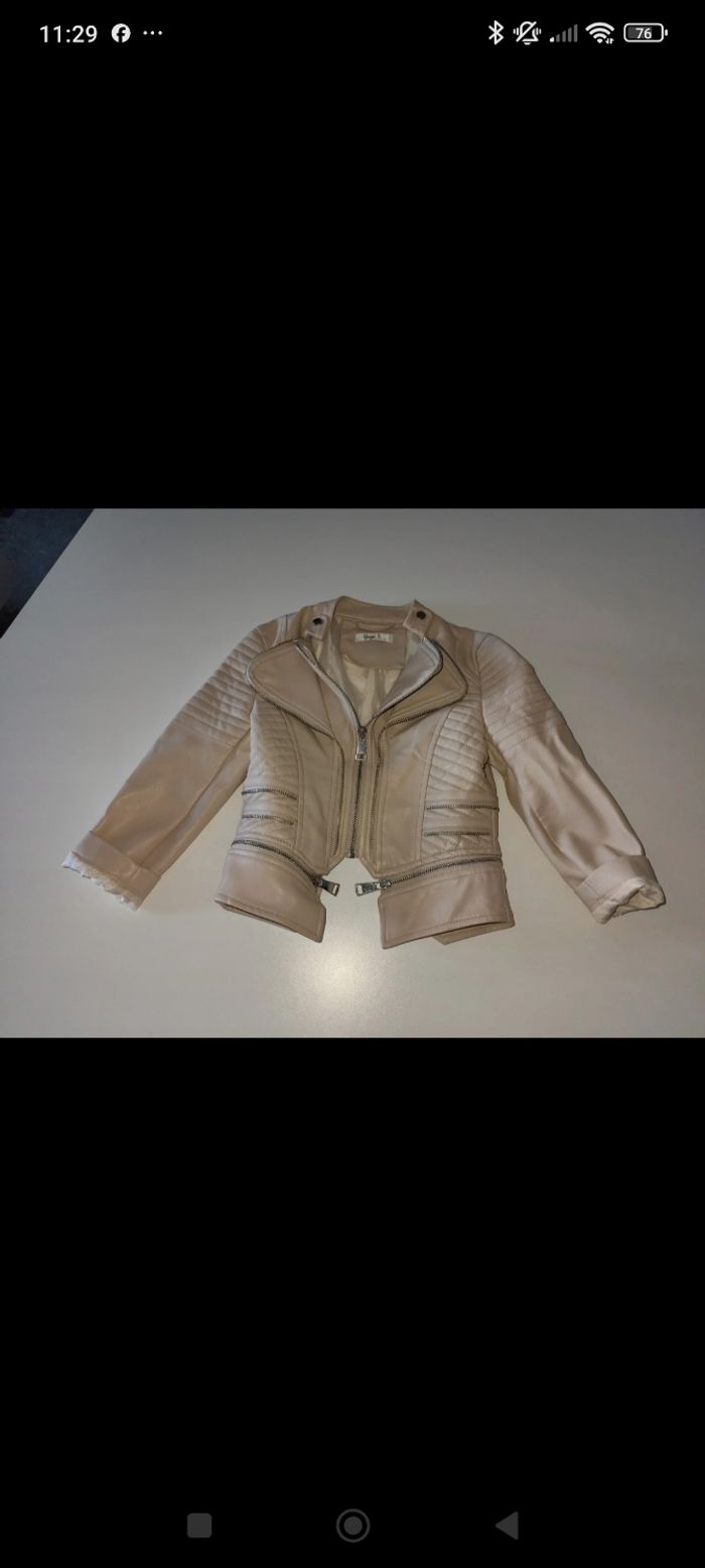 Veste simili cuir fille 4 ans