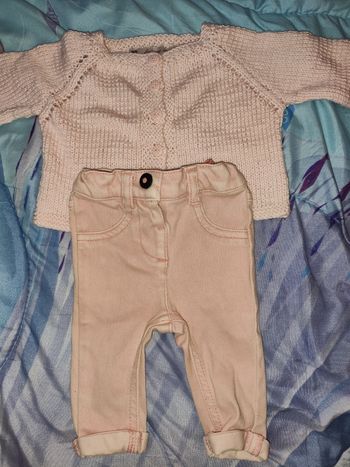 Ensemble pantalon gilet rose