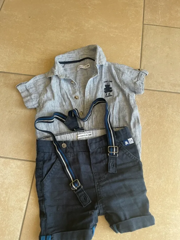 Ensemble chemise et short 18 mois