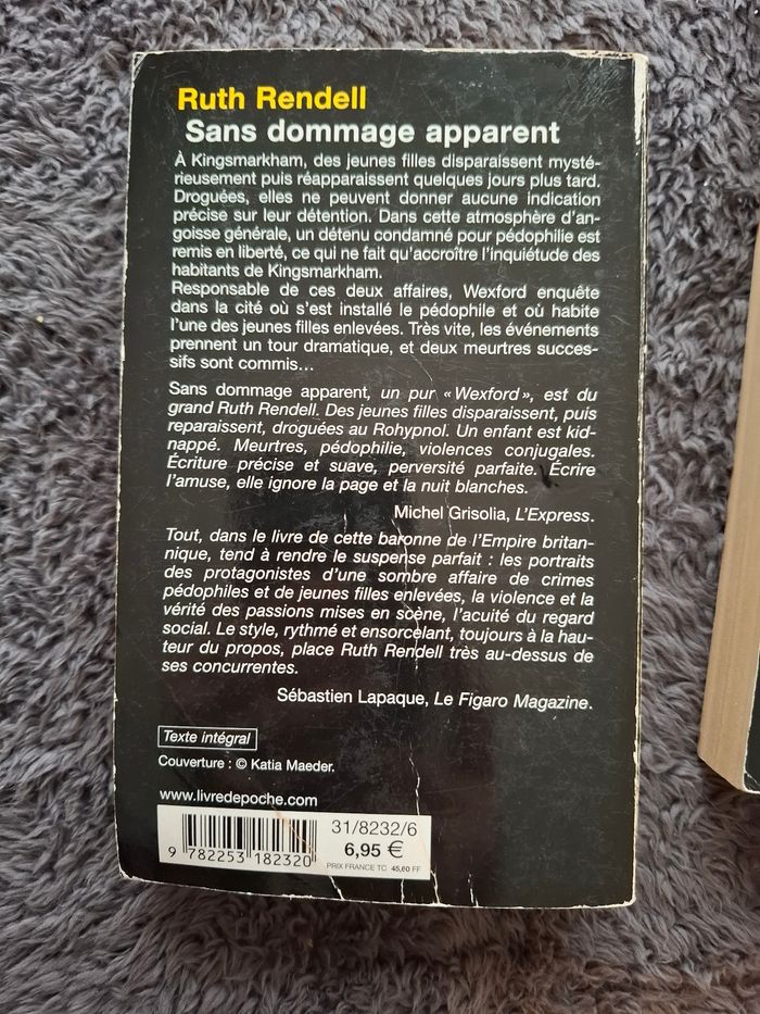 Lot de 3 thrillers de Ruth Rendell en bon état - photo numéro 2