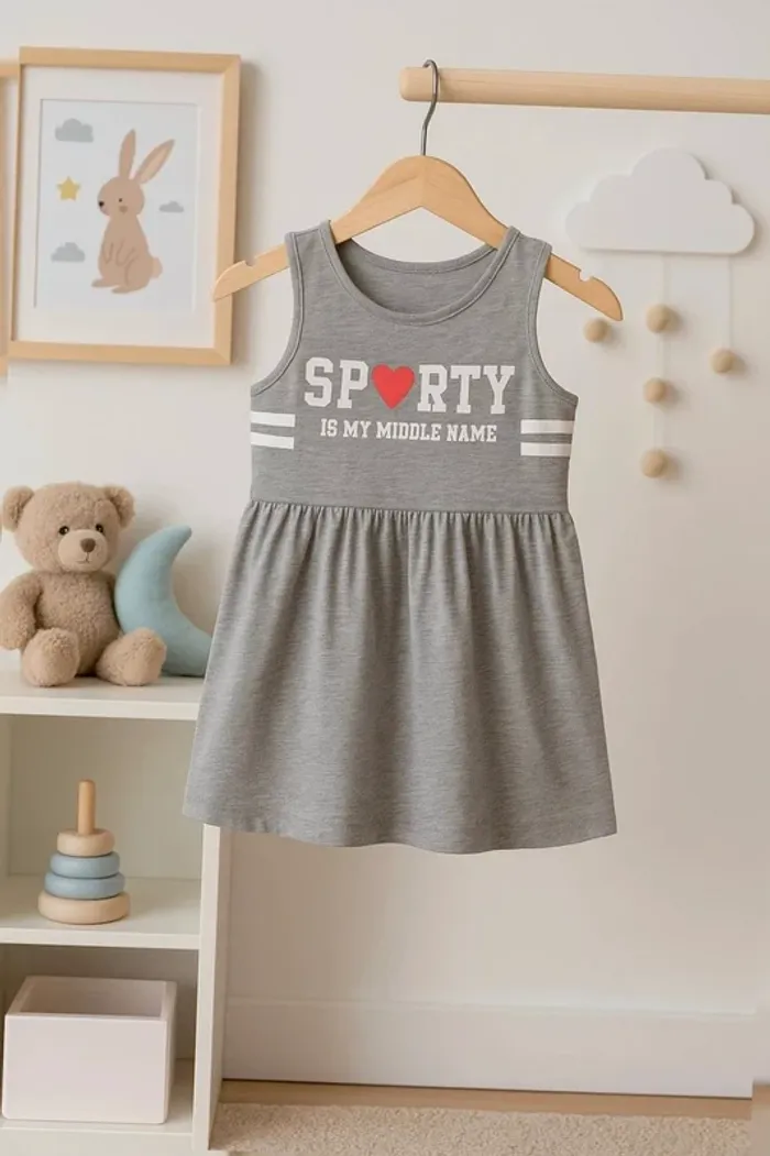 Robe sans manches grise H&M fille 2 ans – Sporty chic confortable