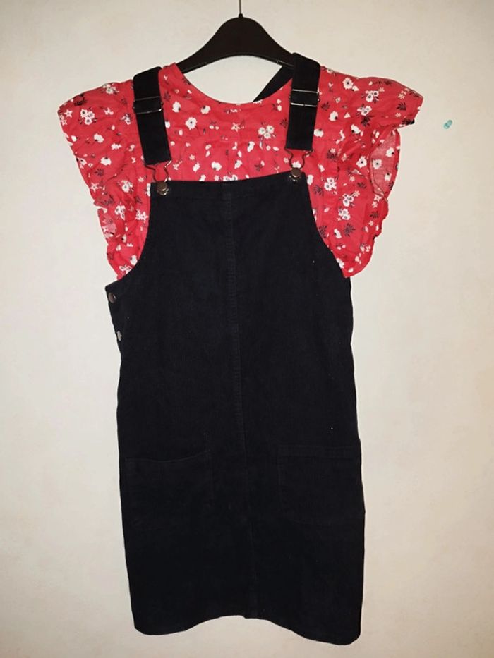 Robe salopette et sa blouse assortie - photo numéro 4