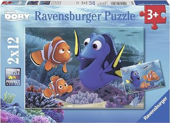Ravensburger - 07601 - Puzzle - Dory Se Promène en Mer - 2 x 12 Pièces