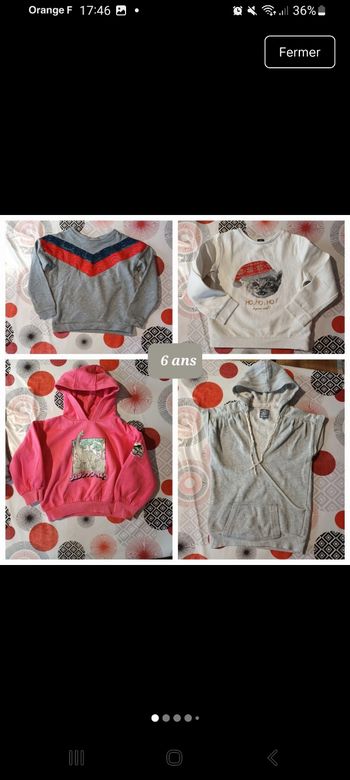 Lot 4 sweats 👧 taille 6 ans